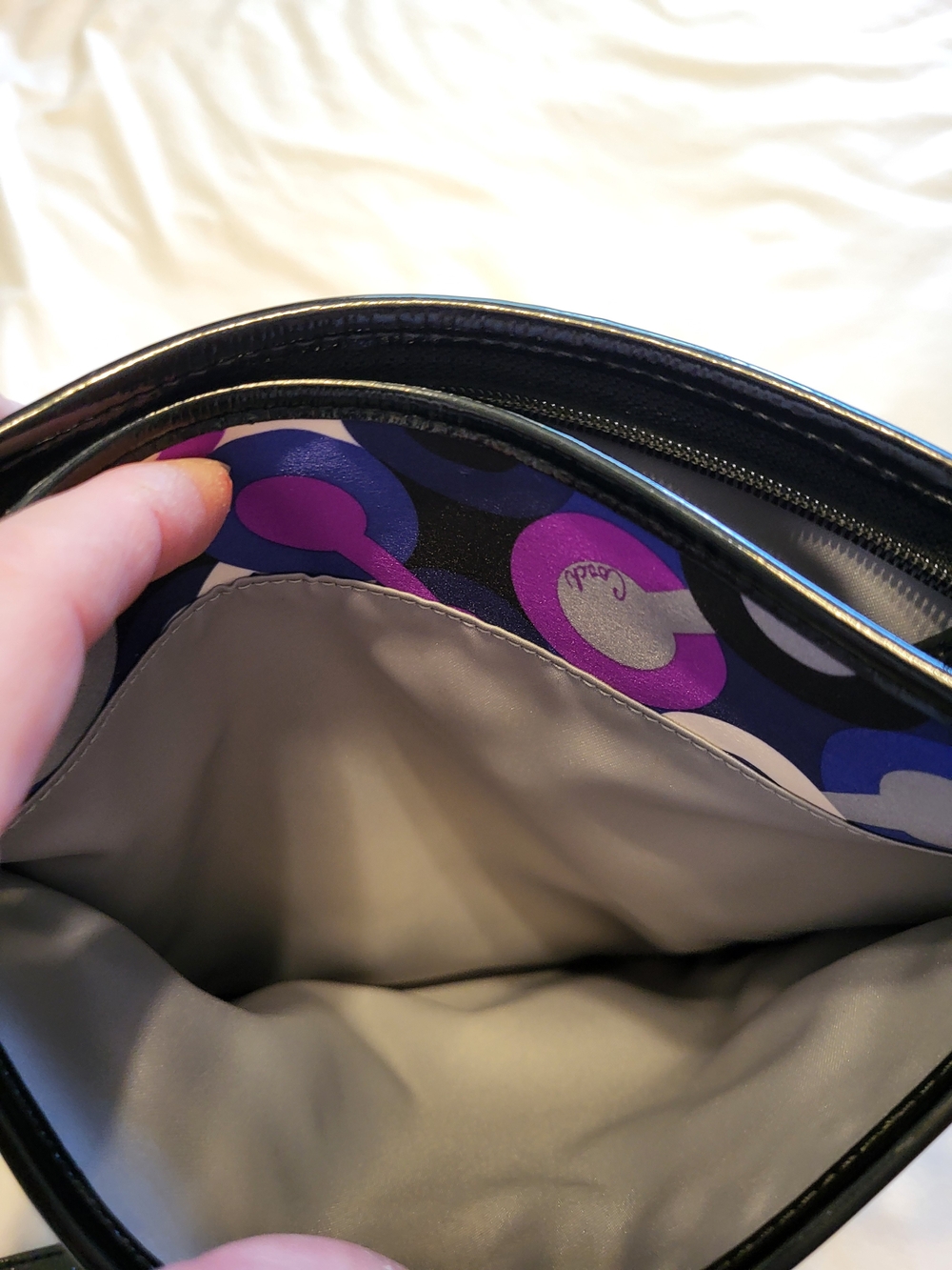 Coach Purple & Black Patterned Crossbody Bag - Picture 11 of 12